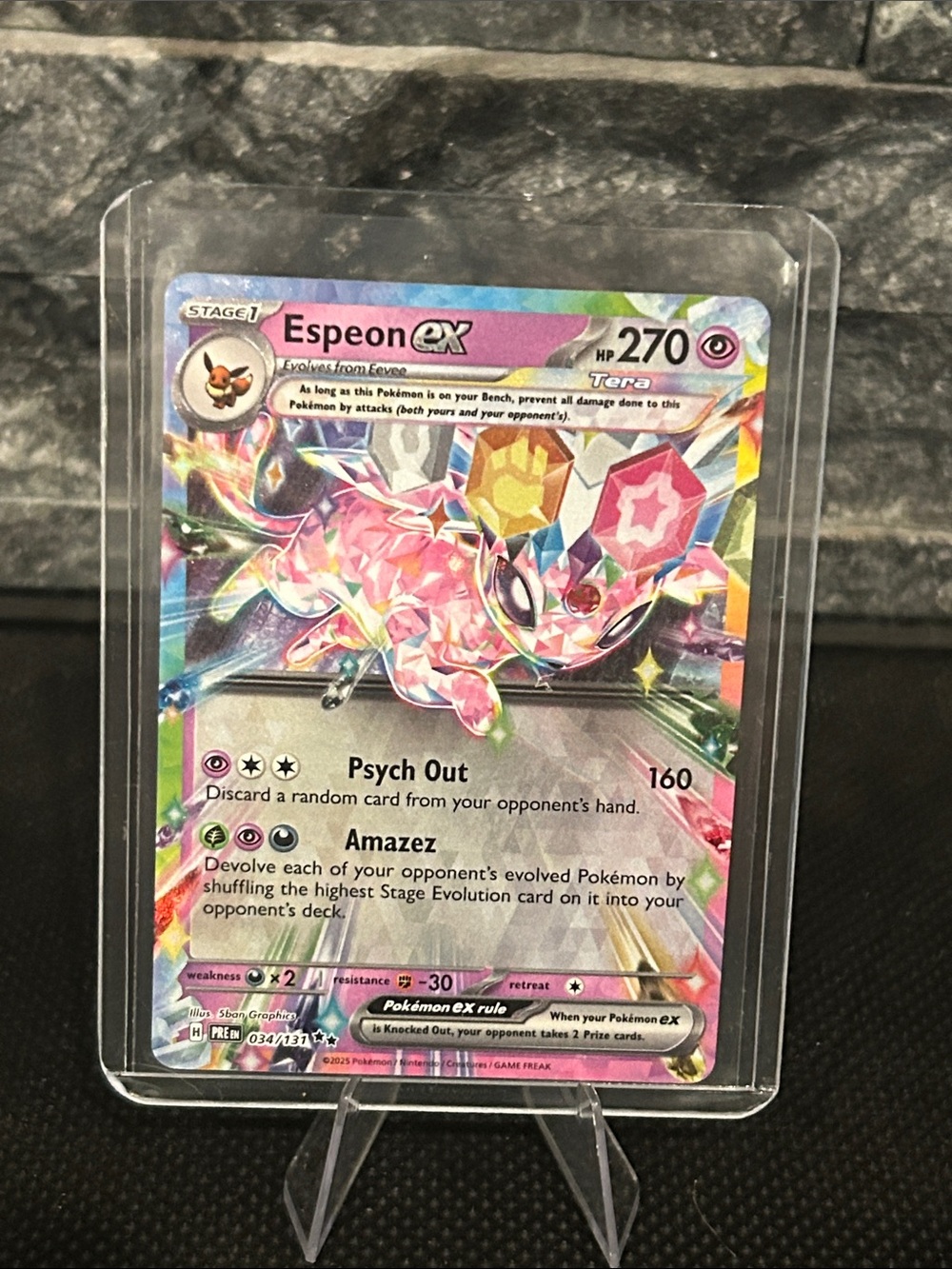 Pokemon Espeon EX Holo Rare 034/131 from Prismatic Evolutions Set M/NM